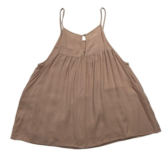 Chloe & Katie Blush Pink Embroidered Tank Top XS Boho Festival Floral Lace Rayon - Picture 2 of 9